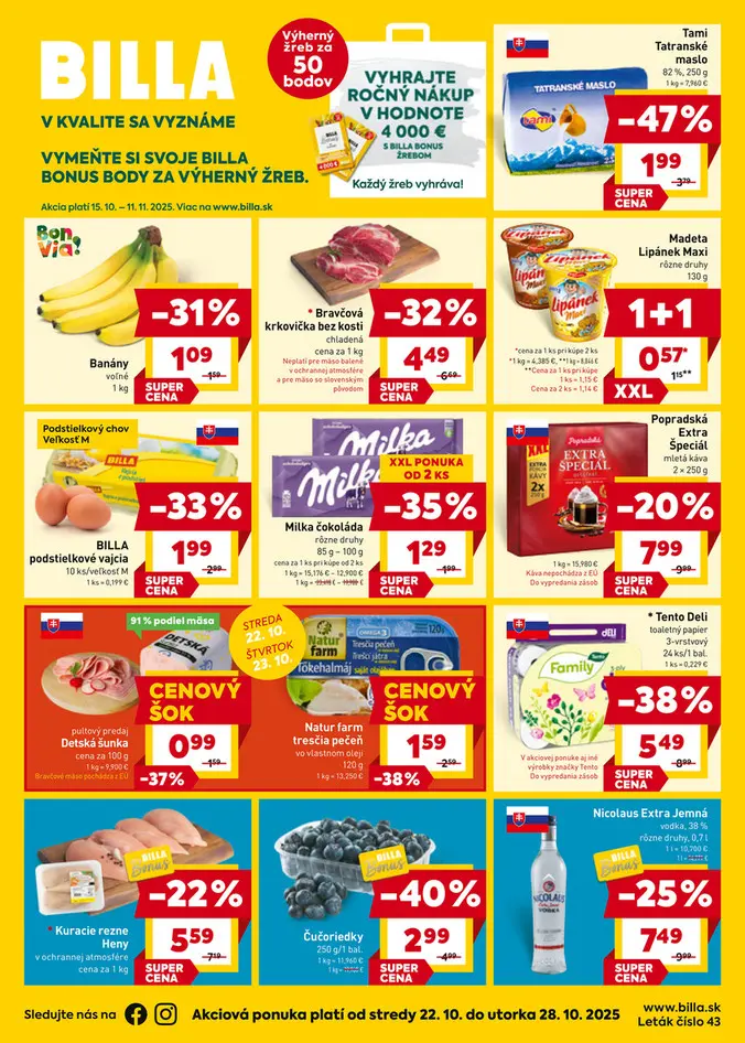 Billa leták online od 22.10.2025 do 28.10.2025