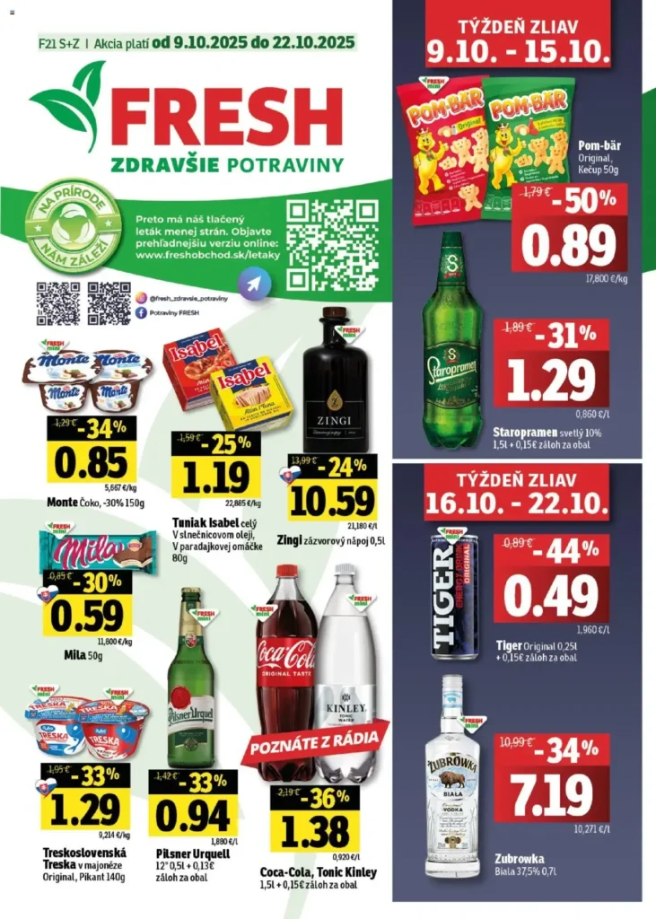 Fresh leták online východné 25.9.2025 do 8.10.2025 Fresh leták východné 9.10.2025 do 22.10.2025