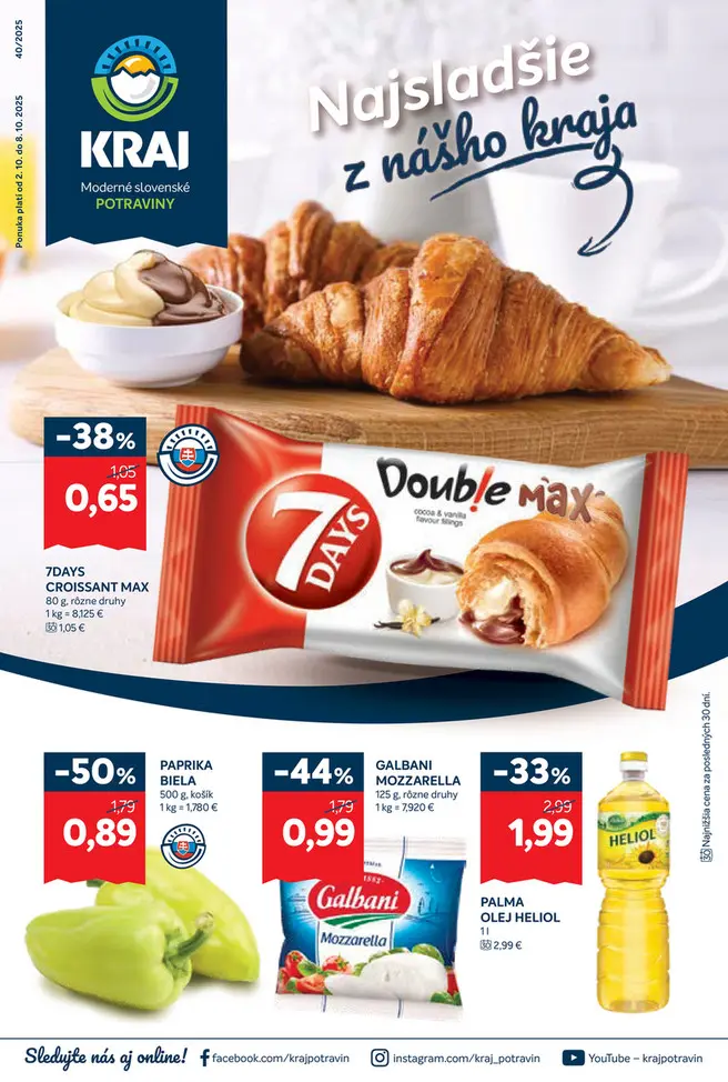 Kraj leták ponuka platí od 2.10.2025 do 8.10.2025 Kraj leták od 2.10.2025 do 8.10.2025
