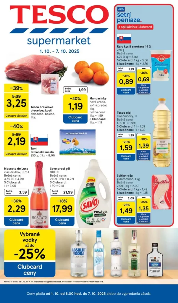 TESCO leták supermarkety nový od 1.10.2025 do 8.10.2025 TESCO leták supermarkety od 1.10.2025 do 8.10.2025